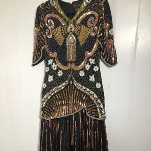 Womens Black and Sequins Gown/Dress. Size Small